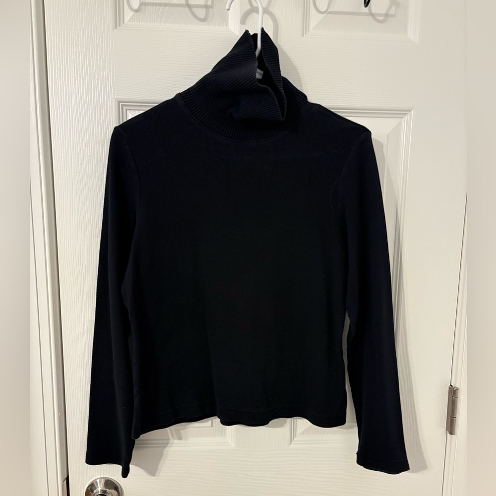 Rafaella Black Medium Ribbed Turtleneck